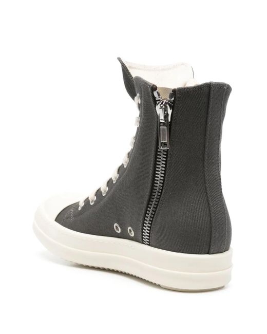 Rick Owens Black Canvas Sneakers