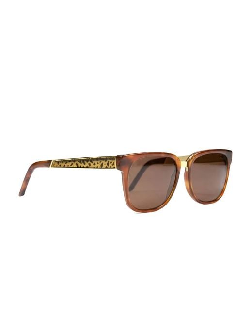 Retrosuperfuture Brown Leopard-Print-Detail Sunglasses for men