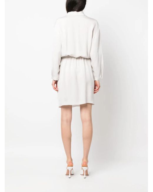 Emporio Armani White Draped Shirt Dress