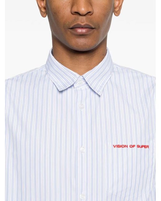 Vision Of Super White Striped Shirt for men