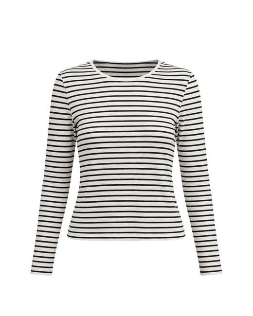 Drykorn White Striped Long-Sleeve T-Shirt