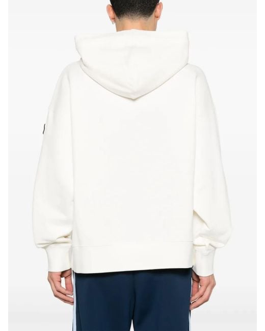 Felpa Racing Con Cappuccio di Palm Angels x Moncler in White da Uomo