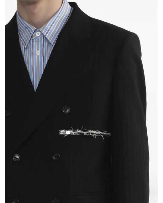 Comme des Garçons Blue Zip-Detail Blazer for men