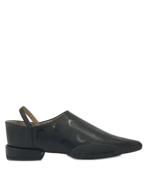 メンズ MARINE SERRE Babouche Leather Loafers Black