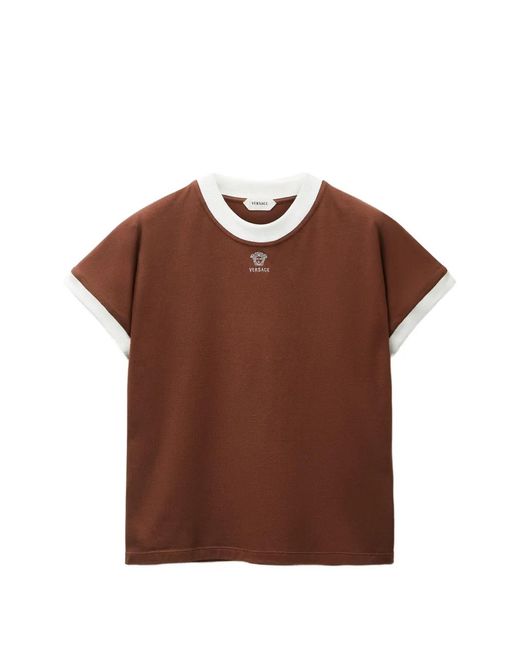 Versace Brown Crew Neck T-Shirt for men