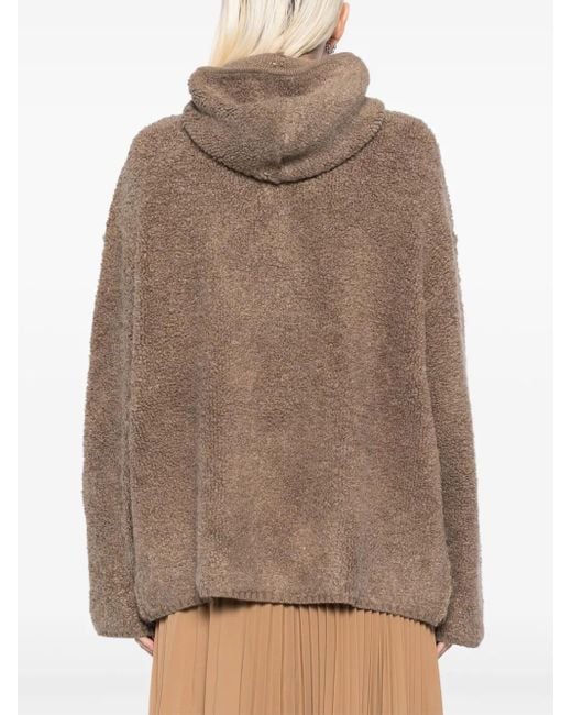 B+ AB Gebreide Pullover Met Capuchon in het Brown