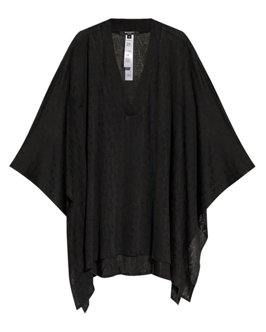 Abito Corto Con Logo Jacquard di Balmain in Black