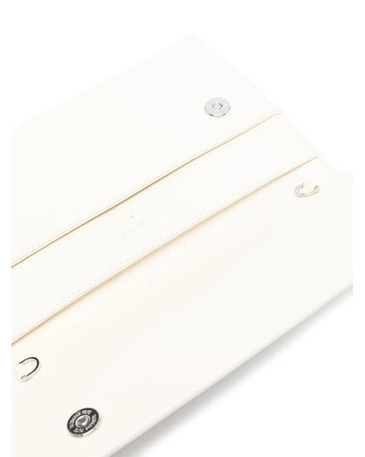 Patrizia Pepe Natural Fly Chain Leather Clutch Bag