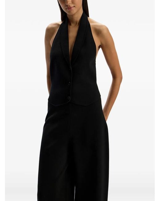 12 STOREEZ Black Buttoned Open-Back Vest