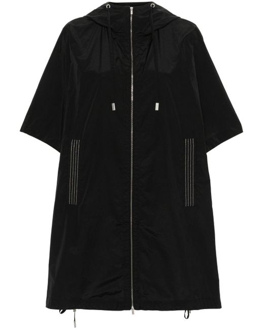 Peserico Black Bead-embellished Hooded Coat