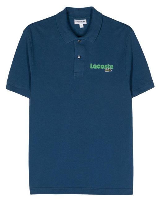 Lacoste Blue Logo-print Piqué Polo Shirt for men