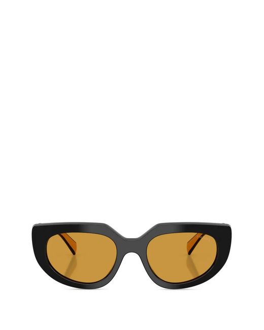 Prada Black Geometric-Frame Sunglasses