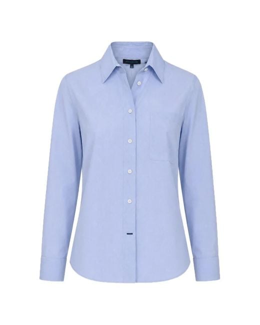 Patrick Assaraf Blue Striped Long-Sleeve Shirt