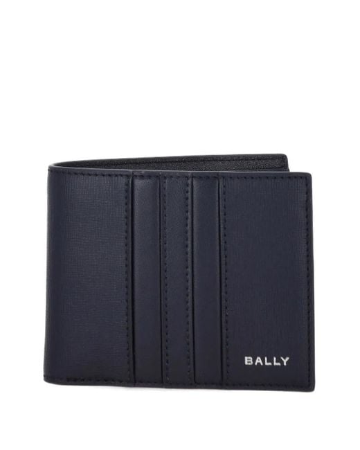 Bally Leren Portemonnee Met Reliëf in het Blue voor heren