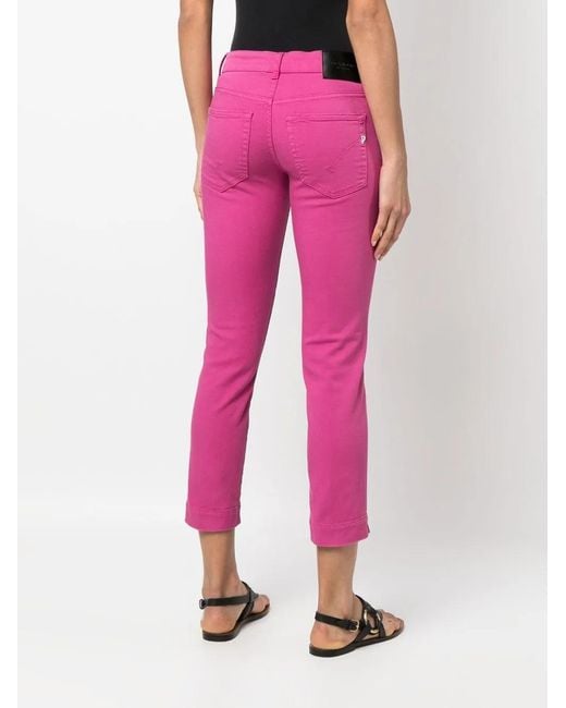 Vaqueros Capri Rose De Talle Bajo Dondup de color Pink