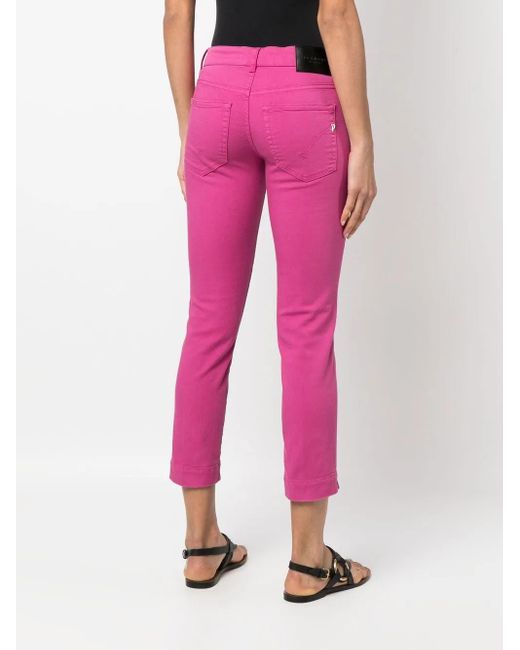 Dondup Pink Rose Low-Rise Cropped Jeans