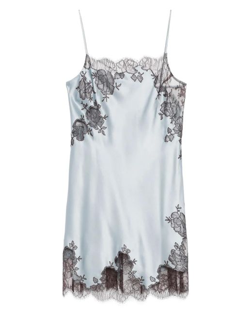 Carine Gilson サテン スリップドレス Gray