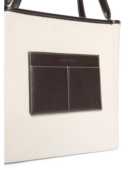 Manière De Voir White Dakota Reversible Leather & Suede Tote Bag for men