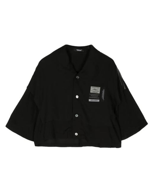 Undercover Black Name-Tag Button-Up Shirt