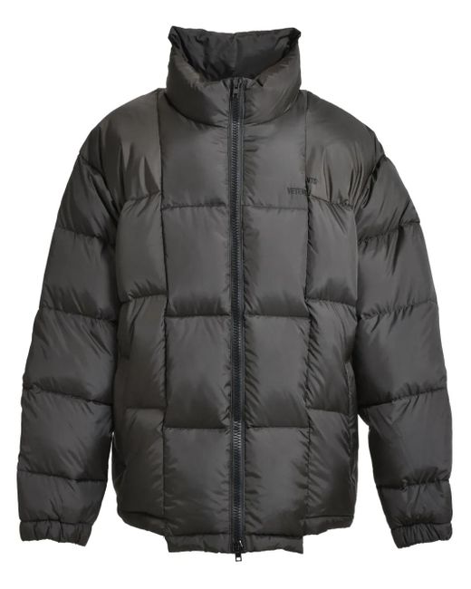 Vetements Gewatteerd Jack Met Geborduurd Logo in het Gray voor heren