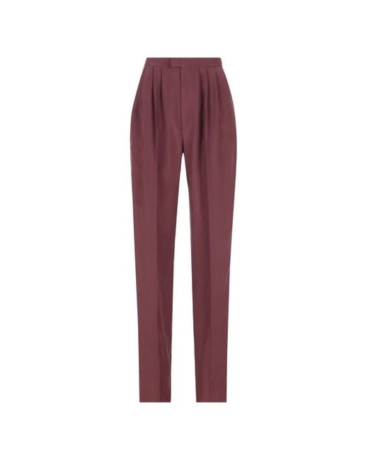 Saint Laurent Purple Pleated Trousers