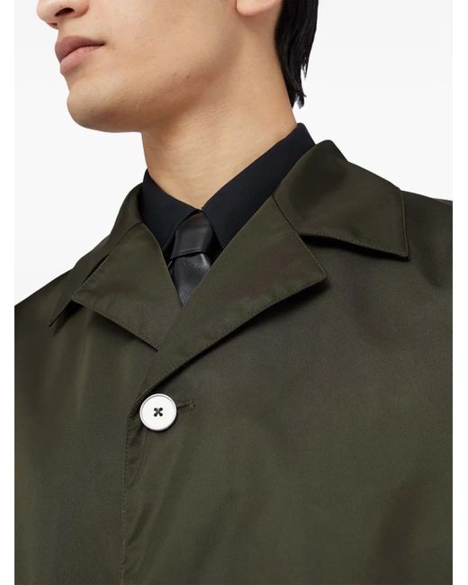 Jil Sander Green Button-Up Raincoat for men