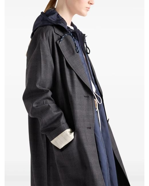 Prada Blue Single-Breasted Wool Coat