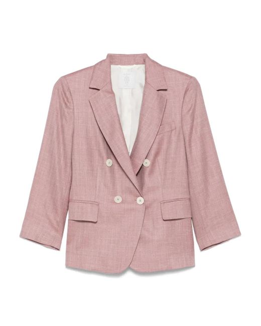 Eleventy Pink Double-Breasted Blazer