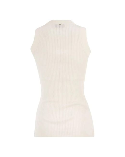 Sportmax White Tione Ribbed Top