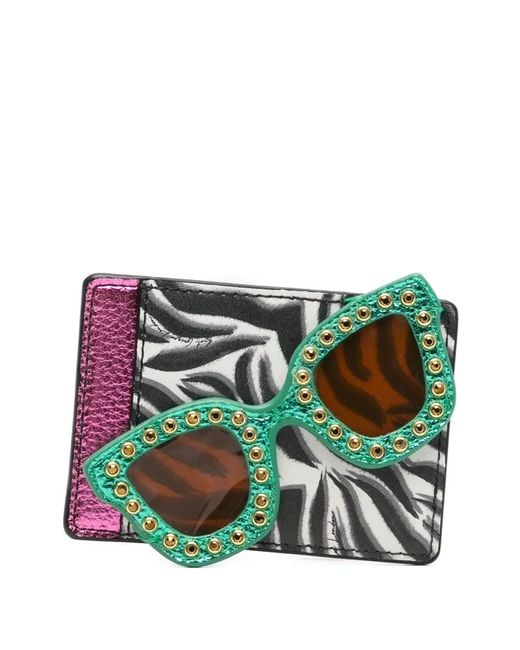Kurt Geiger White Zebra-Print Sunglasses-Appliqué Card Holder