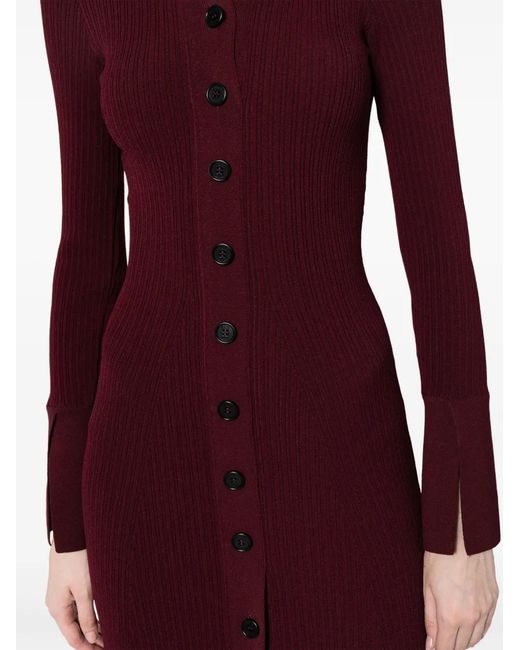 Philosophy Di Lorenzo Serafini Purple Long-Sleeve Ribbed-Knit Long Dress