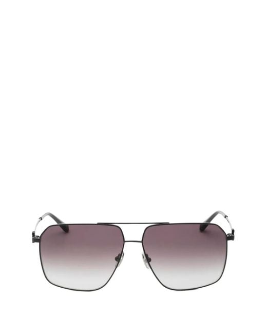 Ferragamo Eyewear Black Gancini Geometric-Frame Sunglasses for men