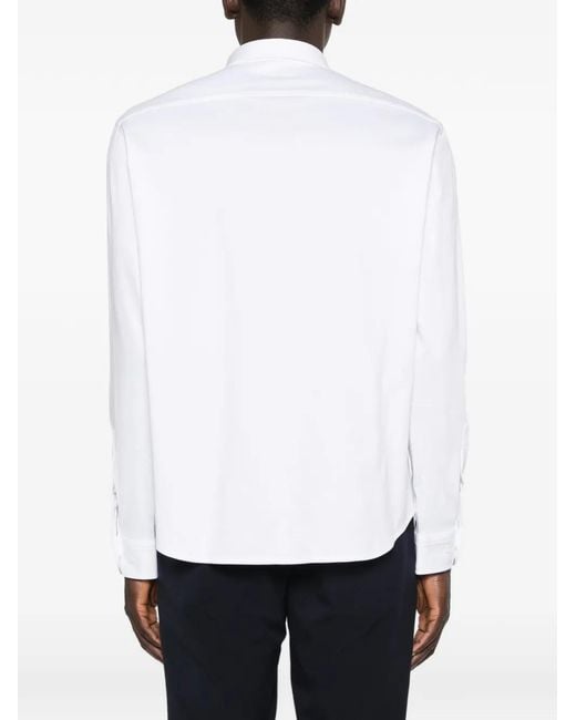 Boss White Logo-Embroidered Shirt for men