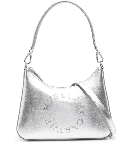 Bolso de hombro con logo y apliques Stella McCartney de color White