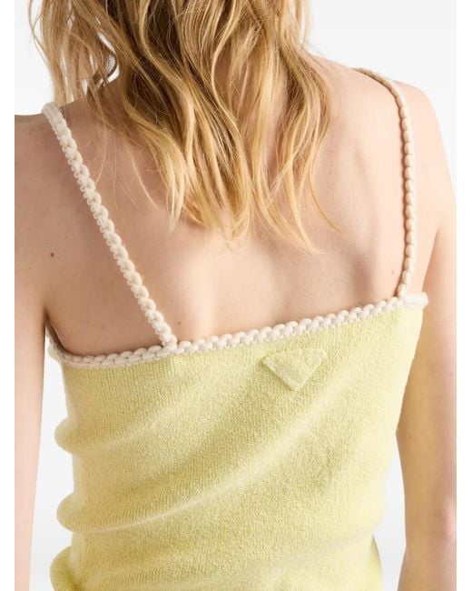 Prada Yellow Cotton Bouclé Top