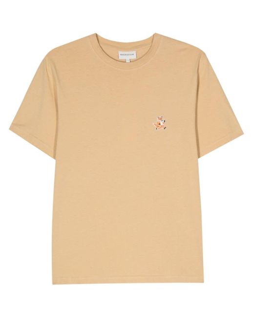 Camiseta con motivo de zorro Maison Kitsuné de color Natural