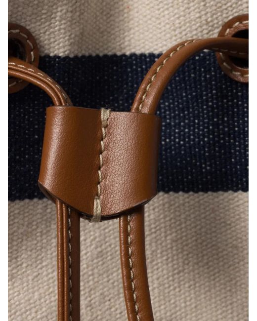 Borsa A Secchiello A Righe di Miu Miu in White