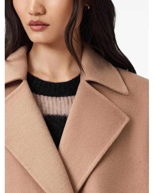 AllSaints Natural Sellma Double-Breasted Coat