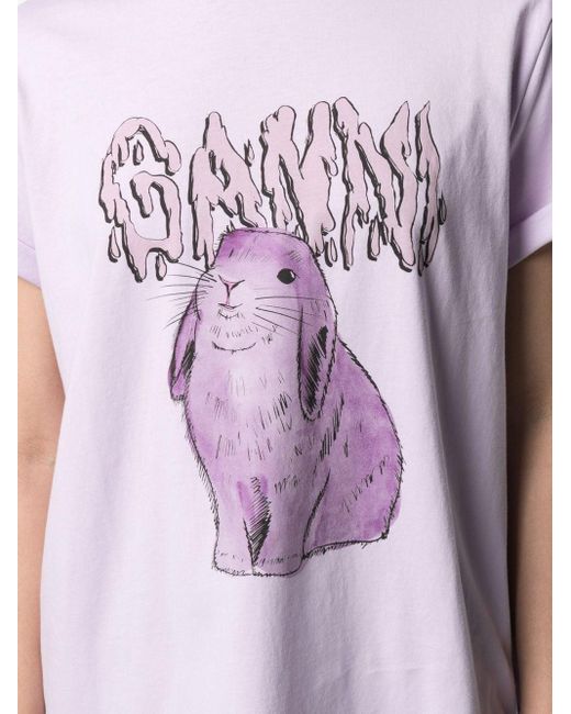 GANNI バニー T シャツ Bright White Relaxed Bunny T-shirt | GANNI US
