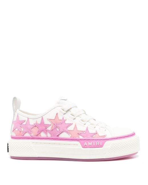 Amiri Pink Star-patch Lace-up Sneakers