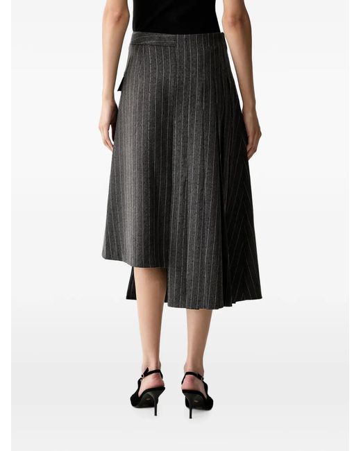 Karl Lagerfeld Black Pinstripe Asymmetric Skirt
