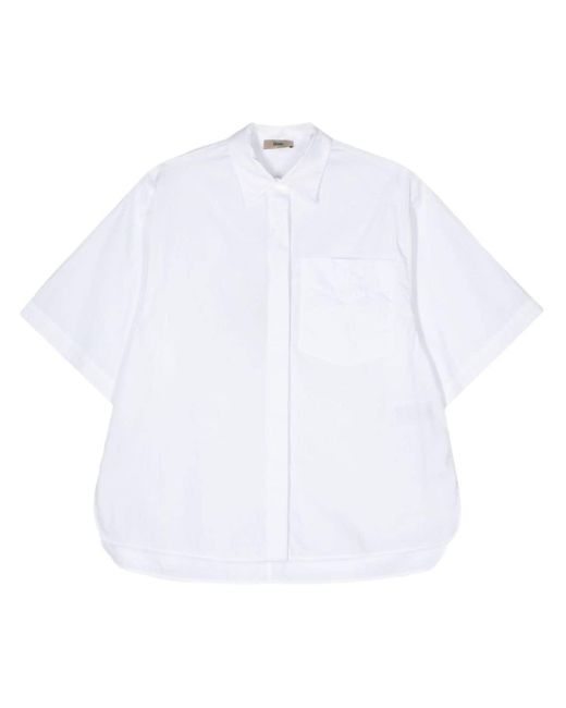 Herno White Logo-embroidered Cotton Shirt