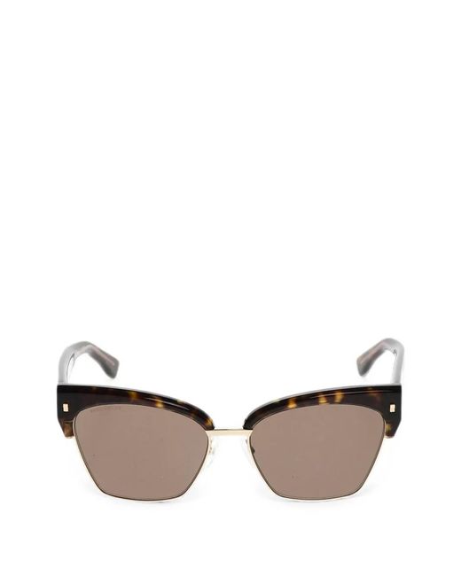 DSquared² White Tortoiseshell-Effect Cat-Eye Sunglasses