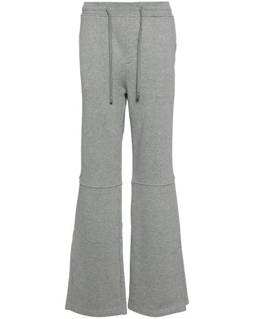 C2H4 Gray Panelled-design Cotton Trousers for men