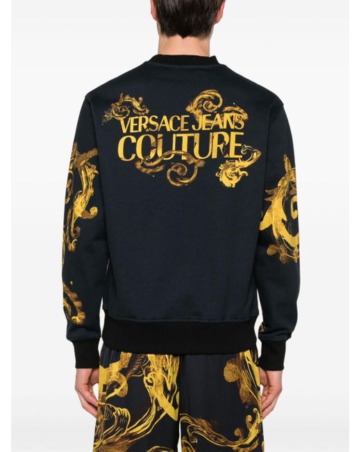 Versace Gray Watercolour Couture Sweatshirt for men