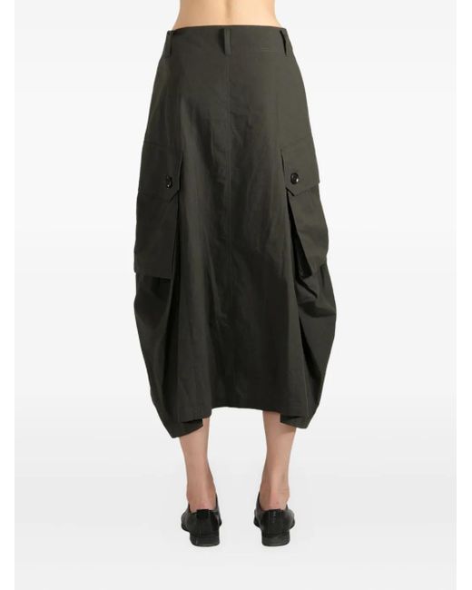 Y's Yohji Yamamoto Green Pocket-Detailed Midi Skirt
