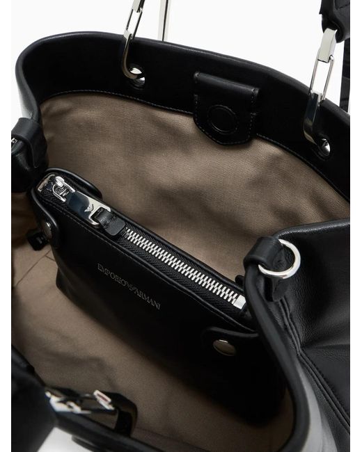 Emporio Armani Black Myea Top-Handle Leather Bag for men