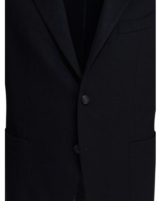 Tagliatore Blue Patch-Pocket Buttoned Blazer for men