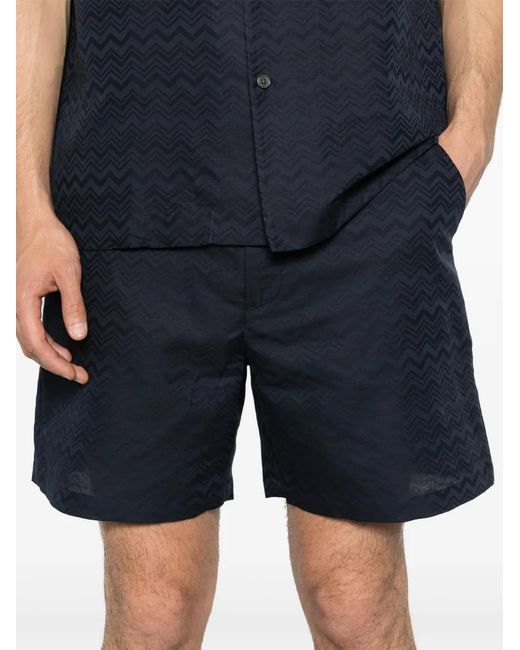 Missoni Blue Chevron-Jacquard Chino Shorts for men
