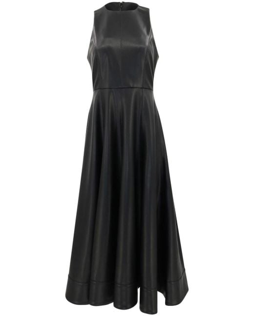 Alexis Black Soline Faux-leather Midi Dress